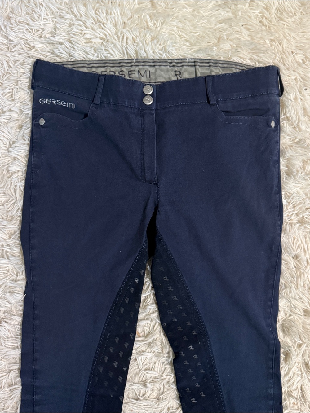 Women’s Size 30L Navy Gersemi Full Seat Horseback Riding Breeches. Good Cond. - Picture 3 of 6